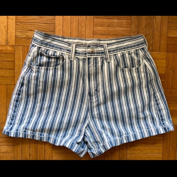 American Eagle - Striped Mom Shorts - Size 4 - Picture 1 of 5